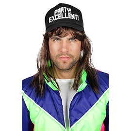 shoperama Party! Excellent! Baseball Cap with Hair Cap Men's Proll Assi 80s 90s JGA, black / brown