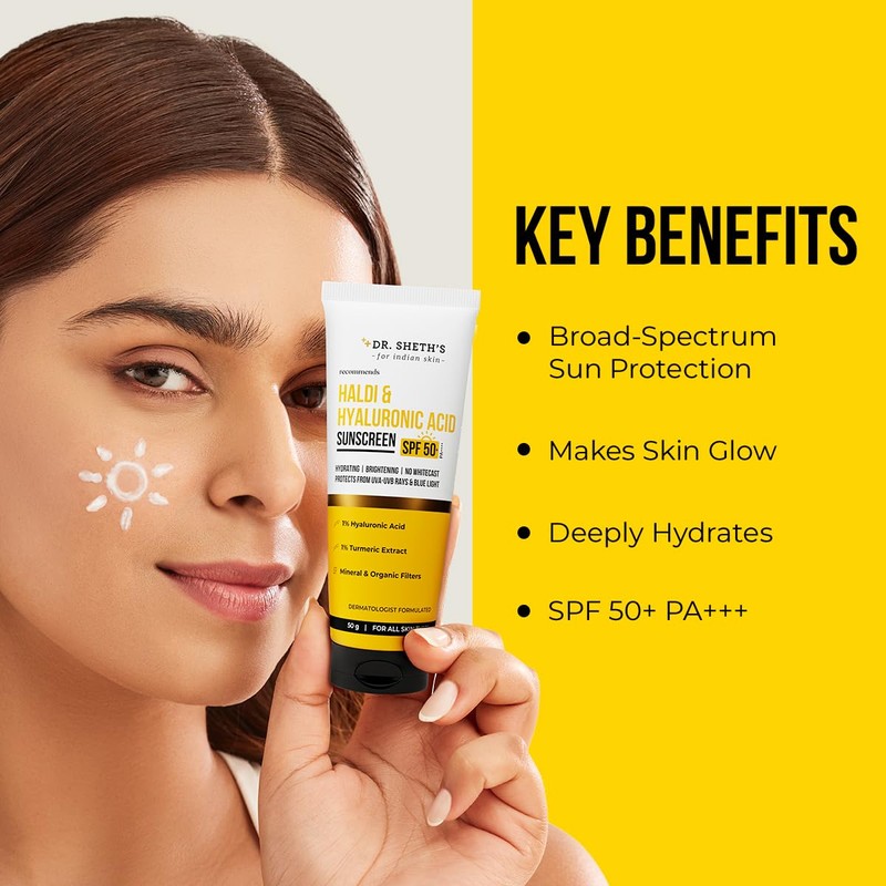 Dr. Sheth's Turmeric & Hyaluronic Acid Sunscreen with SPF 50+