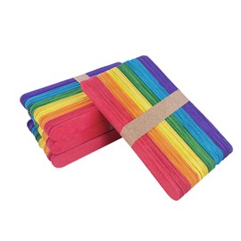 KTOJOY Colored Jumbo Wooden Craft Sticks, 6 Inch, 200 Pieces, 3/4 Inch Wide, Multi-Colored