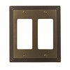 Amerelle 84RRRB Steps Cast Metal Double Rocker/GFCI Wallplate, Rustic Brass
