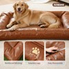 SOMAHE Waterproof Leather Dog Bed Mat, 35.4 x 27.6 Inches,