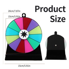 LgowithU Wheel of Fortune for Spinning, 15 cm Wheel of Fortune to Design Yourself, Lucky Wheel Lucky Wheel, Rotating Price Wheel, 12 Slots, for Lottery Games, Word Games, Fairs, Carnival Party, Home