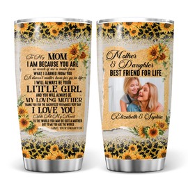 kobalo Happy Mothers Day Tumbler Leopard Style To My Mom Mother And Daughter Best Friend For Life Customized Name Photo on Birthday Christmas Thanksgiving Stainless Steel Tumbler 20oz