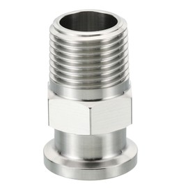 PATIKIL 1/2 Inch TC Tri Clamps Adaptor, Tri-Clover Fittings to NPT 1/2" Male Sanitary Thread Adaptor Hexagonal 304 Stainless Steel for Food Beverage Dairy, Ferrule 25.2mm