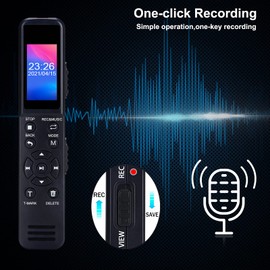 Digital Voice Recorder, Voice Activated Sound Recorder with Playback - Upgraded Small Tape Sound Recorder for Lectures, Meetings, Interviews, 8GB Internal Memory with 32GB TF Card