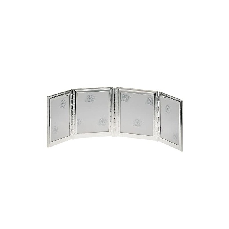 H.Bauer jun. Small Silver-Plated 4-Way Folding Photo Frame for 4