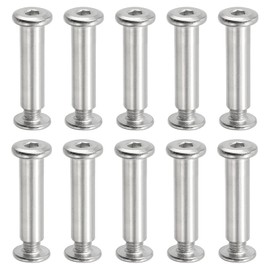 PATIKIL Hex Chicago Screws, 10 Set Binding Screw Posts M6 x 30 mm Connecting Hex Drive Socket Cap Bolt Nuts for Scrapbook Leather Belt Album Photo Furniture Repair, Silver
