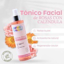 Vemare Cosmetics Tónico Facial Rosas Con Caléndula Revitaliza 250 ml