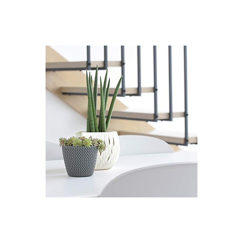 Prosperplast Splofy Flower Pot, Planter, Flower Pot, Knitting Pattern, Plastic