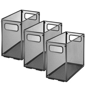 Zhengmy 3 Pcs Hanging File Organizer Letter Size File Holder Metal Mesh Filing Box Desktop Folder Letter Storage Cabinets Magazine Holder with Handles