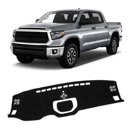 KUST Car Dashboard Cover for 2014-2021 Toyota Tundra (SR, SR5, Limited, Platinum, 1794) Non-Slip Polyester Center Console Dash Cover Interior for Tundra Accessories Custom Fit Dash Mat No Glare Black