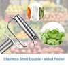 Professional Julienne Peeler Stainless Steel Cutter Slicer, Includes Cleaning Brush,