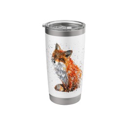 Fox, Handpainted Fox Art Stainless Steel Insulated Tumbler