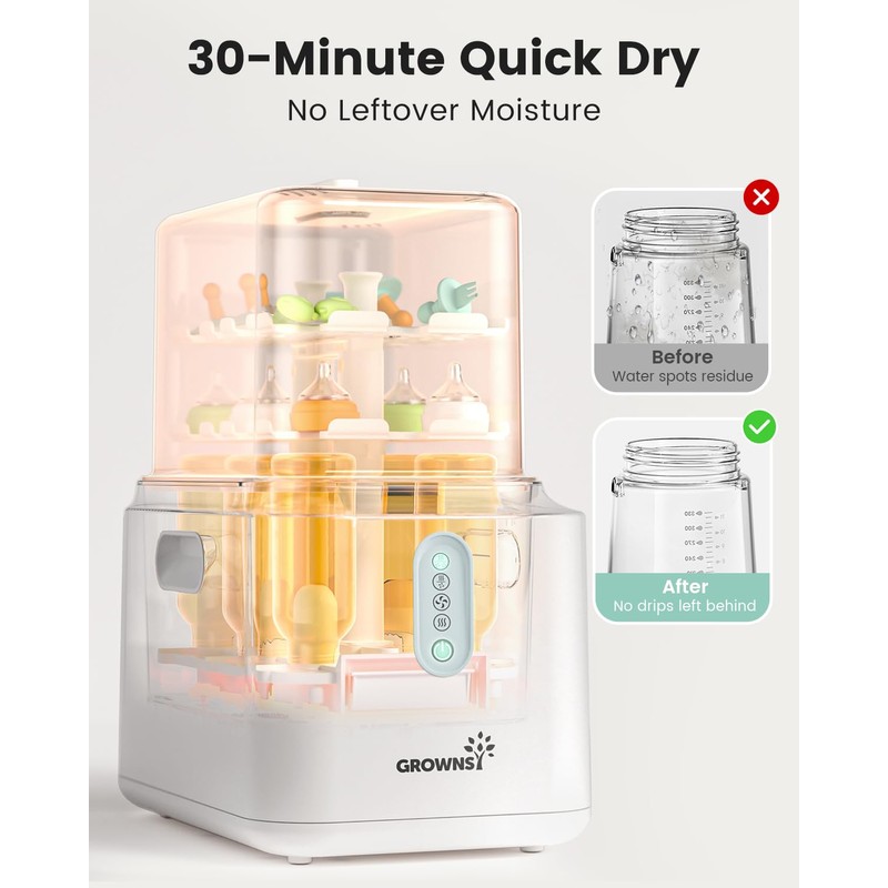 Grownsy 3 Layers Large Capacity Bottle Sterilizer and Dryer, 45%