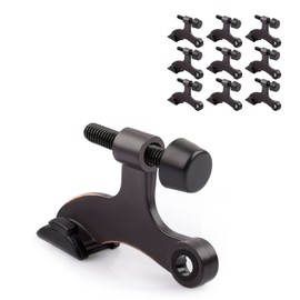 KOVOSCH 10 Pack Hinge Pin Door Stopper Oil Rubbed Bronze - Adjustable Heavy Duty Hinge Pin Door Stop with Black Rubber Bumper Tips
