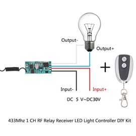 ZHOFONET Remote Control Switch DC 5V/12V/24V/30V 3A Mini Wireless Relay Switch,RF Remote Switches Transmitter and Receiver kit with 50m Long Range for LED,Strings Lights.