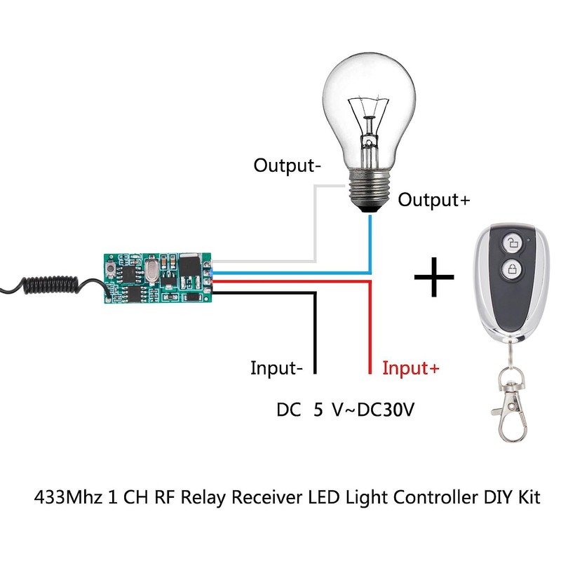 ZHOFONET Remote Control Switch DC 5V/12V/24V/30V 3A Mini Wireless Relay