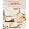 8\" 9.5\" 11\" Aluminum Egg Fry Pans 3 Piece Set