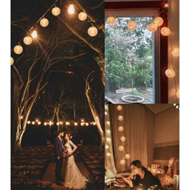 Mini Lantern Lights String Outdoor, TIGOMOOV 3 Inch Globe Lantern String Lights for Bedroom -20CT Connectable White Lantern Lights for Wedding Decorations, Patio,Porch,Window Decor