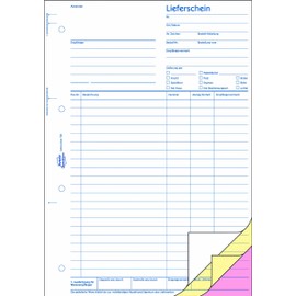 Avery Zweckform Delivery Note with Receipt 1st 2nd and 3rd Page Printed A4 3 x 50 Sheets (German Text)