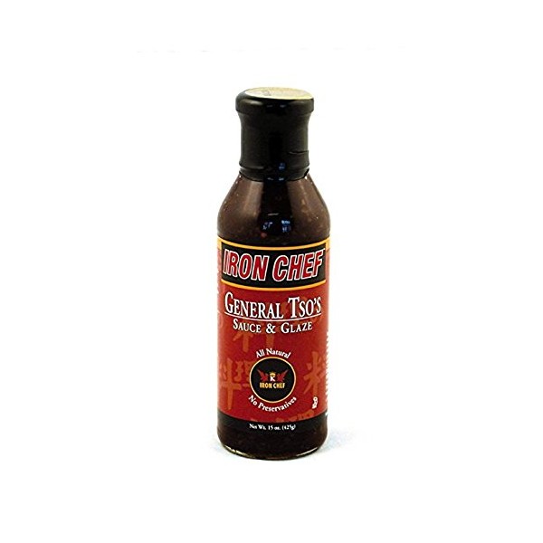 IRON CHEF General Tso`s Sauce & Glaze, All Natural, No Preservatives, 15 oz glass bottles (Pack of 4)