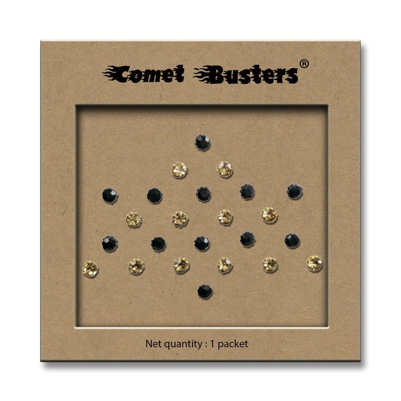 Comet Busters Black Golden Diamond Stone Bindi