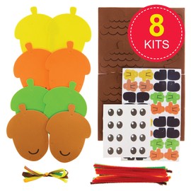 Baker Ross FX572 Acorn Mix and Match Decoration Kits - Pack of 8, Autumn Decoration Crafts for Kids