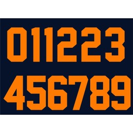 Kit de números (0-9), 15 cm de alto para playera deportiva de fútbol, béisbol, planchar, transferencia de calor, equipo, playera (estilo A) (naranja fluorescente (0-9))