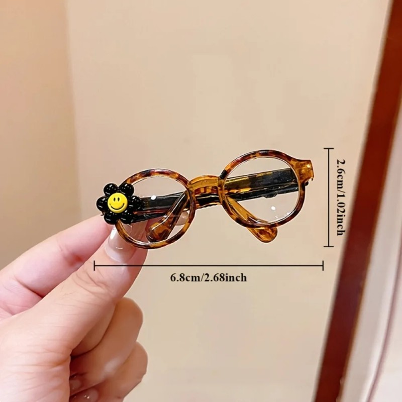 Two Ladies' Smiling Face Glasses Design Hair Clips -2025 New