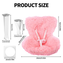 Doll Car Seat, Plush Doll Chairs with Clip & Seat Belt Soft Decorative Cushion Cute Car Ornament & Collectible Accessory for Blind Box Fans (Pink)