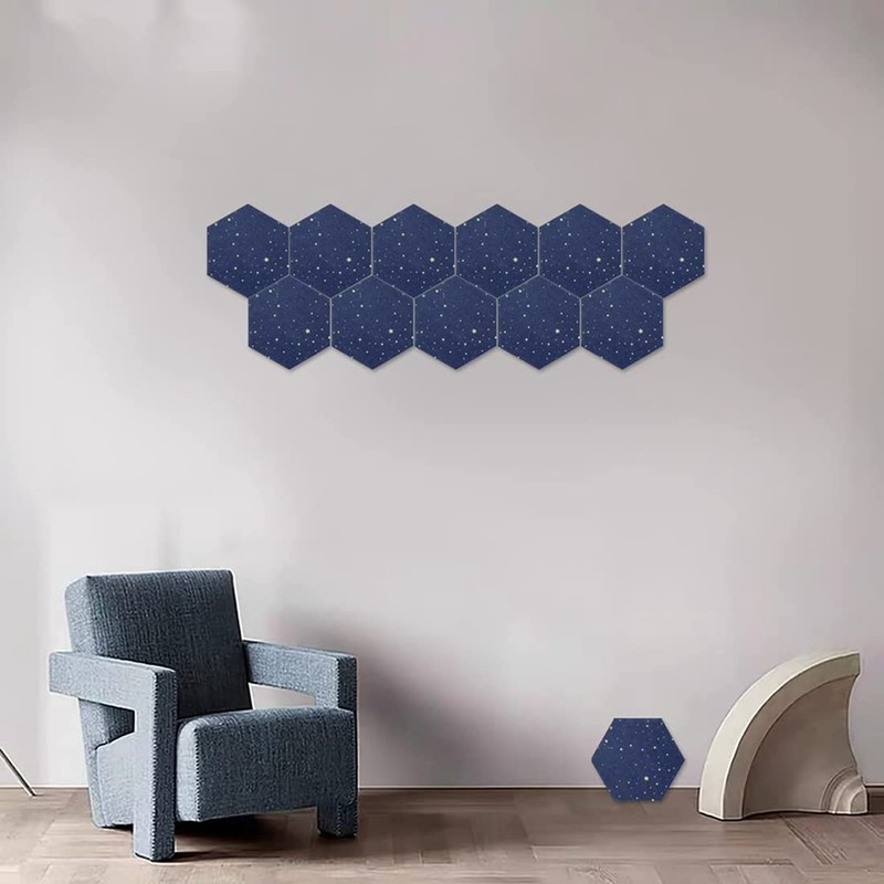 Lrocaoai 12 Pack Starry Hexagon Acoustic Panels,Sound Proofing Padding,Sound Absorbing
