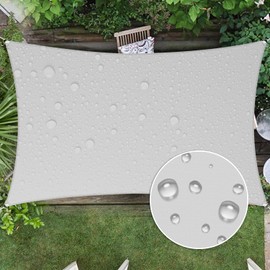 Windscreen4less 10'x10' Waterproof Sun Shade Sail Rectangle Shade Canopy Cover UV Block for Backyard Patio Deck Balcony Pergola Garden (Light Gray)