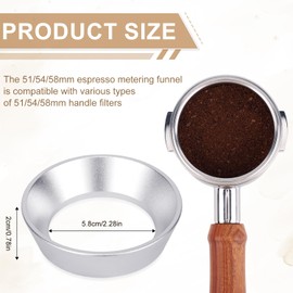 58mm Espresso Dosing Funnel, Portafilter Funnel, Sturdy Dosing Ring with Magnetic Aluminum Portafilter Funnel Compatible with all 58mm Espresso Portafilters
