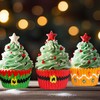 Whaline 600Pcs Christmas Character Cupcake Liners Santa Elves Snowmen Reindeer