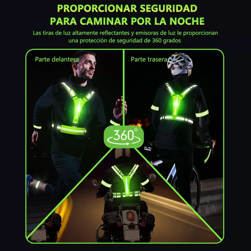 Malety Chaleco Arnés Reflectante Para Motociclismo/ciclismo/correr