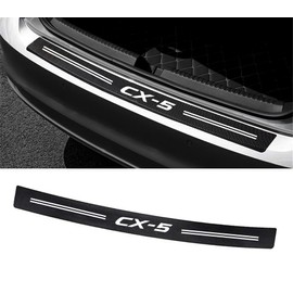 Car Carbon Fiber Rear Bumper Protector Compatible with Mazda CX5 Trunk Anti-Collision Waterproof Scratch Protective Car Door Sill Protector Bumper Stickers for CX-5 (White)
