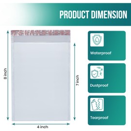 Levex - #000 4" x 8" [10 Pack] Poly Bubble Mailers, Padded Envelope Mailers, Packing Envelope & Mailing Bags for Shipping