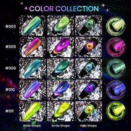 SUPWEE Cat Eye Gel Nail Polish Set - 12 Colors 9D Magnetic Nail Polish Gel Galaxy Cateye Nail Gel Polish with 1 Black Gel and Magnetic Lamp Cure Required Home Manicure DIY Nail Art