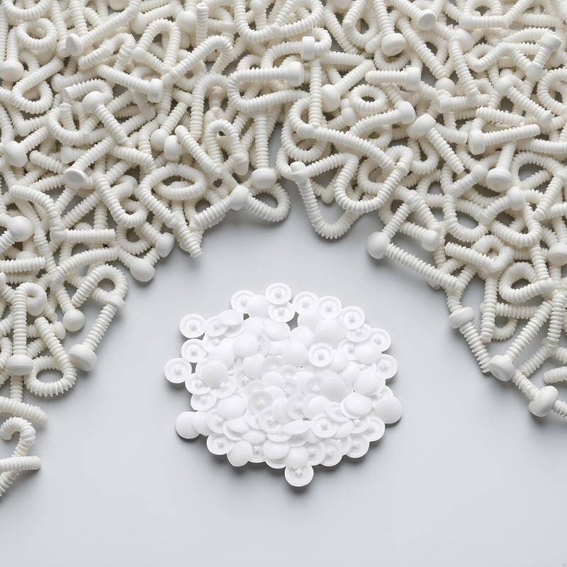 100 Pieces White Screw Cap Covers Assortment Plastic Self Tapping