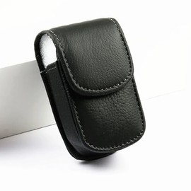 Newyorkcellphone Vertical Black Leather Case with Magnetic Closure is compatible with Medical Guardian MINI Guardian Medical Alert Device only.