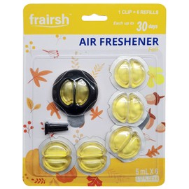 Frairsh Car Air Fresheners Vent Clips, Car Scents Air Freshener Pack of 6, Fall Car Fresheners up to 180 Days Long Lasting, Odor Eliminator, Car Smell, Aromatizante Para Carro