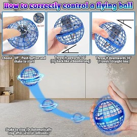 Galaxy Flying Orb Ball Toy - 2024 Upgraded Cosmic Globe Boomerang Ball Hover Ball for Kids Adult Boys Girls 360°Rotating Indoor Outdoor Flying Ball Cool Toys Gift (Blue)
