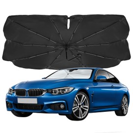 EcoNour Windshield Umbrella Sun Shade for Car | Foldable Car Shades for Front Windows | Polarized Sun Visor Shades | Fits Hatchbacks, Coupes, & Small Sedans | Small 52" x 31"