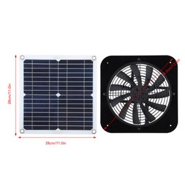 Fdit Solar Powered Attic Exhaust Fan, 100W, 13.5 Inch, Monocrystalline Silicon Panel, 18V, for Pet House, Chicken Coop, RV, Greenhouse