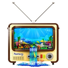 Pantasy Retro TV Building Kit, Creative Ideas Building Set for Adults, Collectible Television Model Building Blocks, Build Your Own TV Display Piece for The Home or Office, Nostalgia Gift for Adults