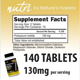 Nutri Supplements Potassium  Iodide Radiation Tablets 130 mg (5 Pack) - (700 Tablets) EXP 2033