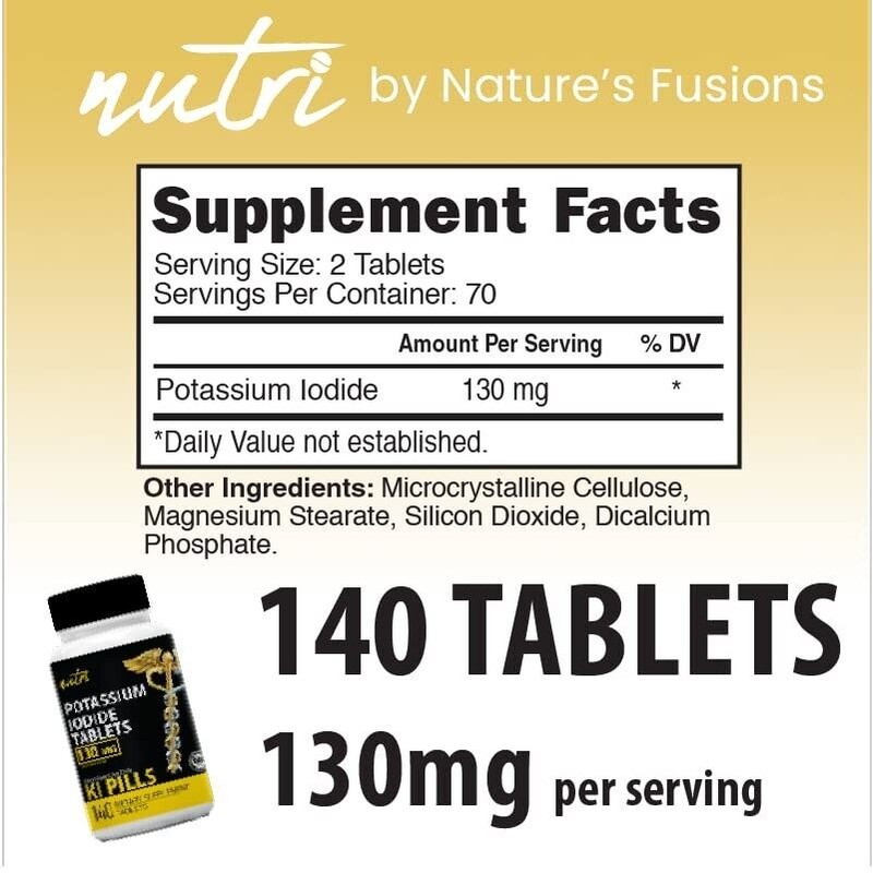 Nutri Supplements Potassium Iodide Radiation Tablets 130 mg (5 Pack)