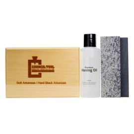 COUNCIL TOOL Deluxe Honing Kit - Two Stone Sharpening Kit with Hard/Soft Grit & Honing Oil, Made in the USA - 80-DHK