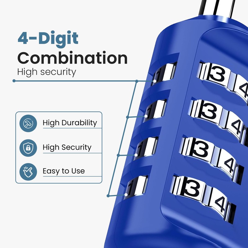 Sparkiva Combination Padlock with Code, 4 Digit Heavy Duty Padlock
