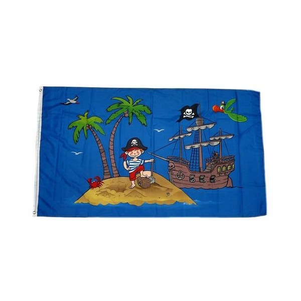 Flag Pirate Ship Treasure Island 90 x 150 cm